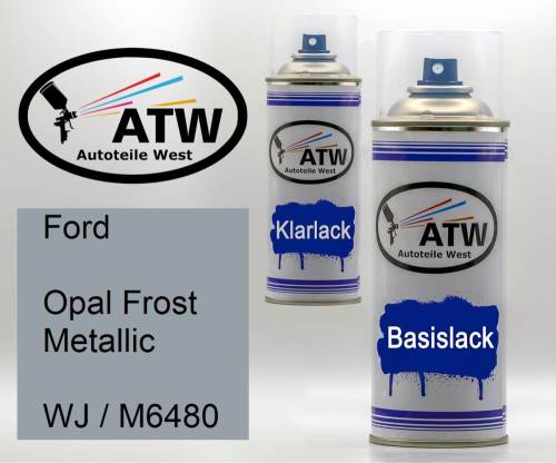 Ford, Opal Frost Metallic, WJ / M6480: 400ml Sprühdose + 400ml Klarlack - Set, von ATW Autoteile West.